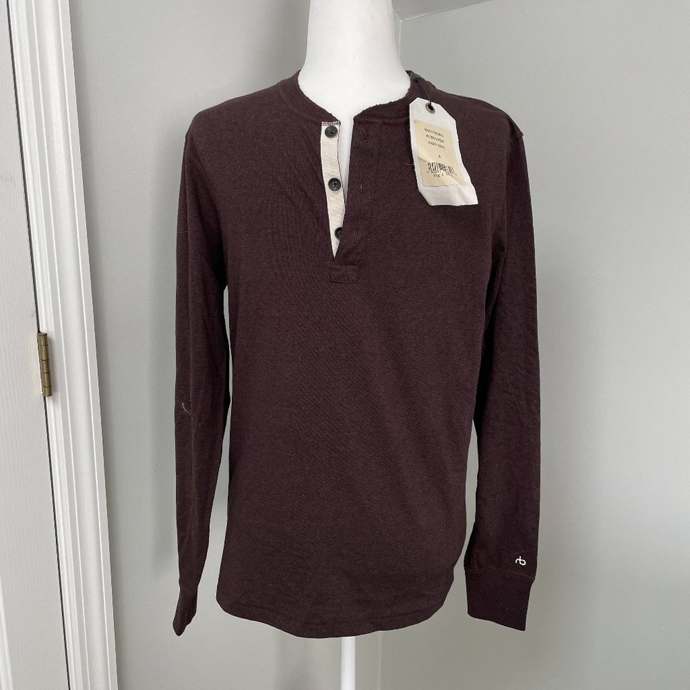 Men's Rag & Bone Burgundy Henley NWT